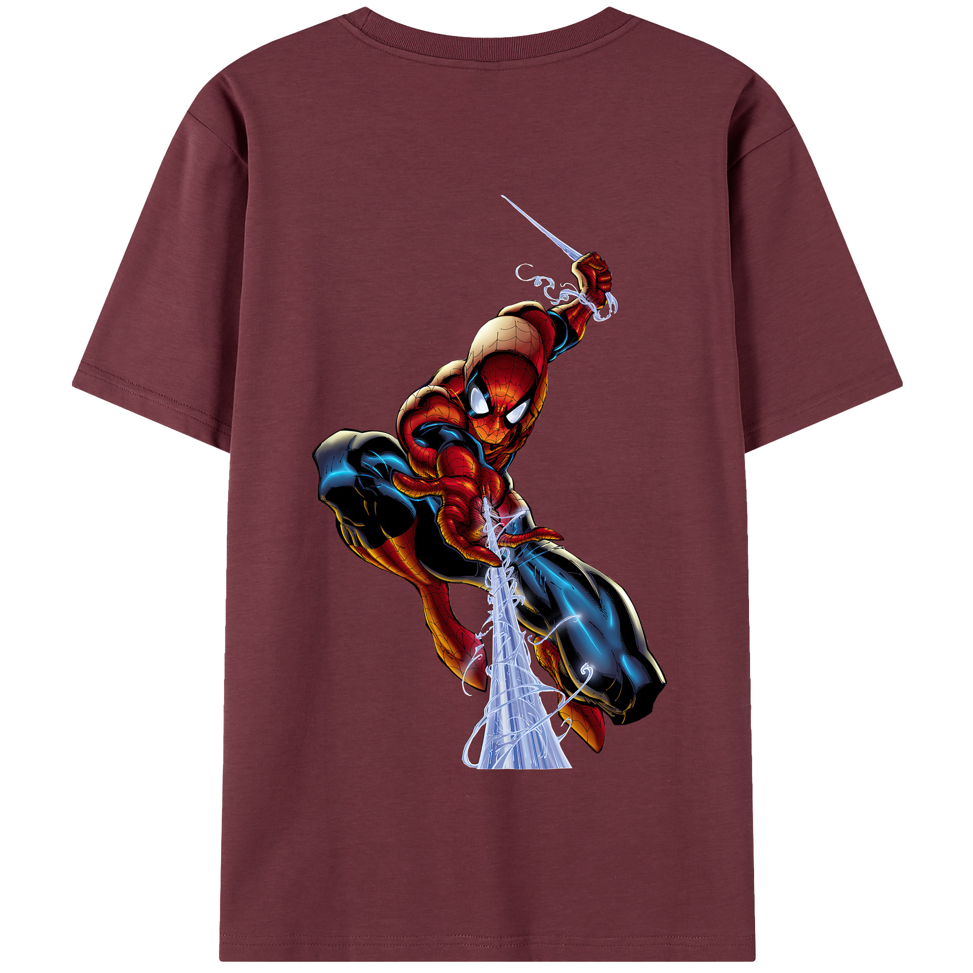 （画像用） Spider Man スパイダーマン 綿100％半袖Tシャツ（背面プリント）